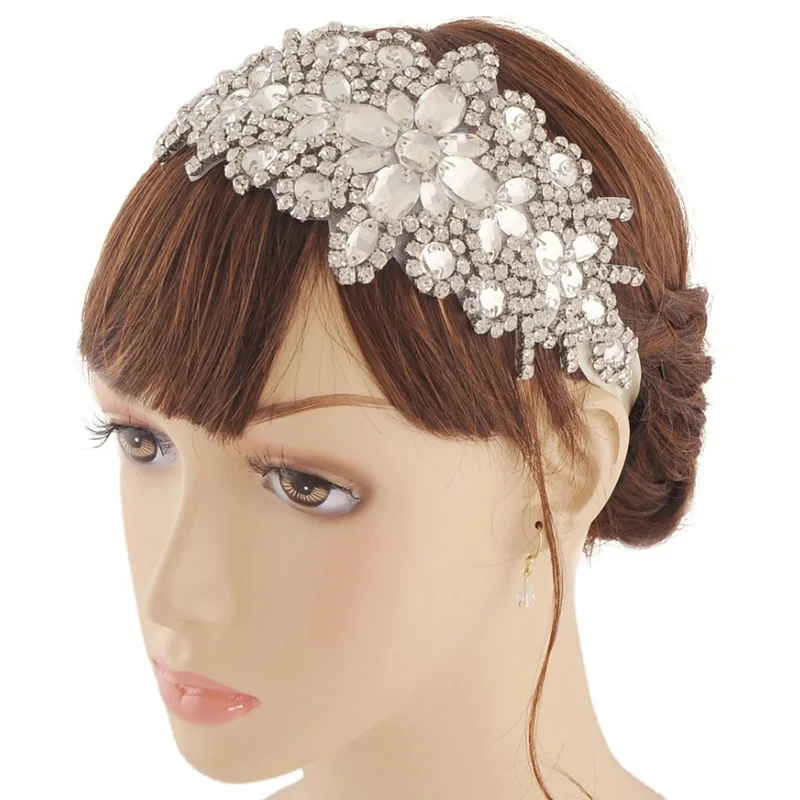 headband Горячая Распродажа высококачественный свадебный пояс-кушак со стразами с аппликацией свадебное ремни Женская полоска для волос - Цвет: headband