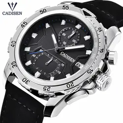 CADISEN часы Для мужчин модные спортивные кварцевые часы Для мужчин s часы лучший бренд класса люкс Повседневное кожа Бизнес