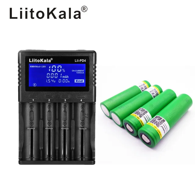 1 шт. LiitoKala Lii-PD4 LCD 3 7 V 18650 зарядное устройство + 21700 шт 3000 VTC6 4 30A электронная сигарета