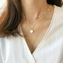 Золотого цвета колье для женщин Длинная Луна колье ожерелья кружева бархат модные ювелирные изделия