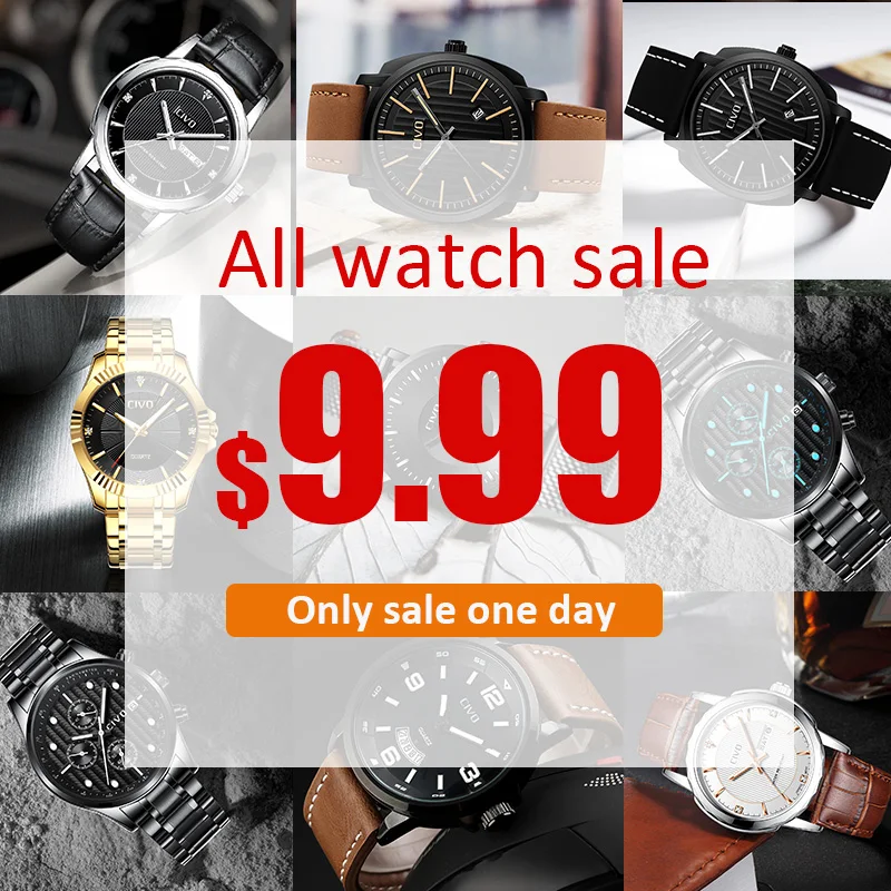 

CIVO EVERY DAYS BIG SALE, ALL WATCHES SALE 9.99$ Mens Watches Top Brand Luxury Watch For Men Quartz Clock