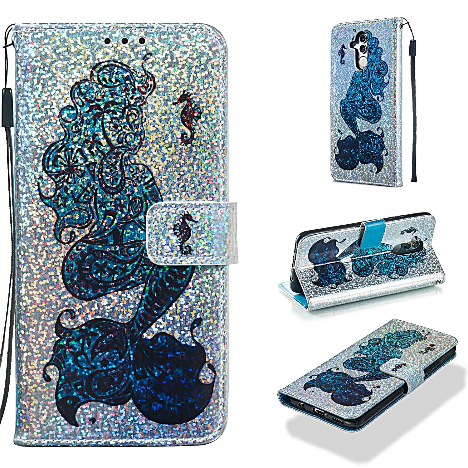 Блеск для карт чехол-портмоне с держателем для карт из искусственной кожи чехол для телефона чехол для huawei P30 P30Lite P30 Pro Mate20 Lite Y7 флэш-чехол с откидной крышкой