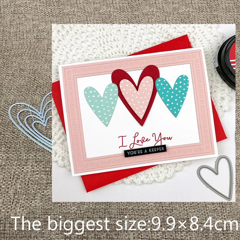 

New Design Craft Metal Cutting Dies cut die 4pcs new love heart Scrapbooking Album DIY Paper Card Craft Embossing Die Cuts