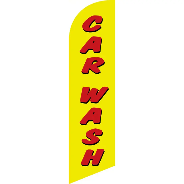 

Outlets hot sale custom CAR-WASH 110g Knitted Polyester Beach flag banner swooper flag Digital Printing,single sided