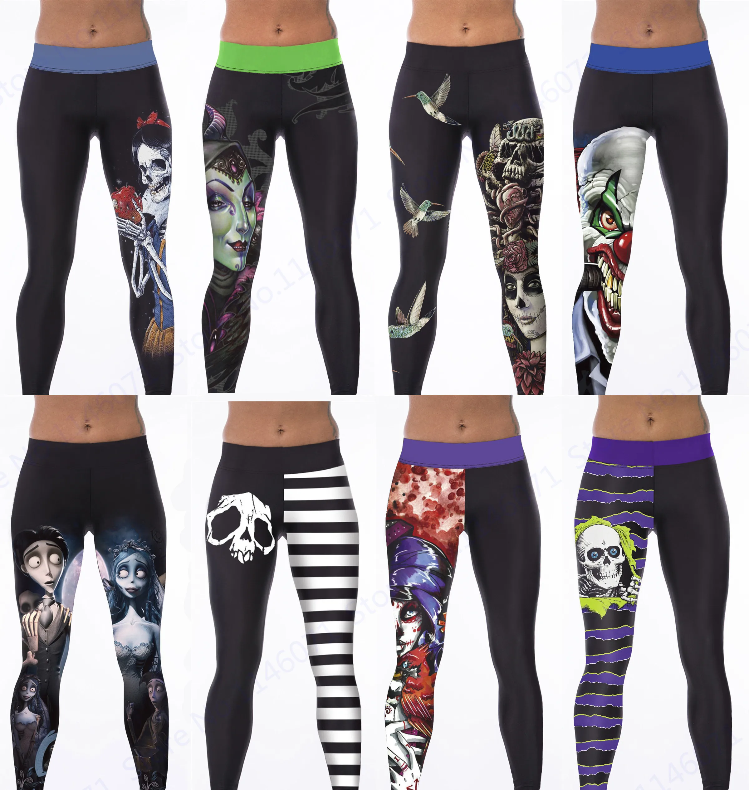 skull gym leggings
