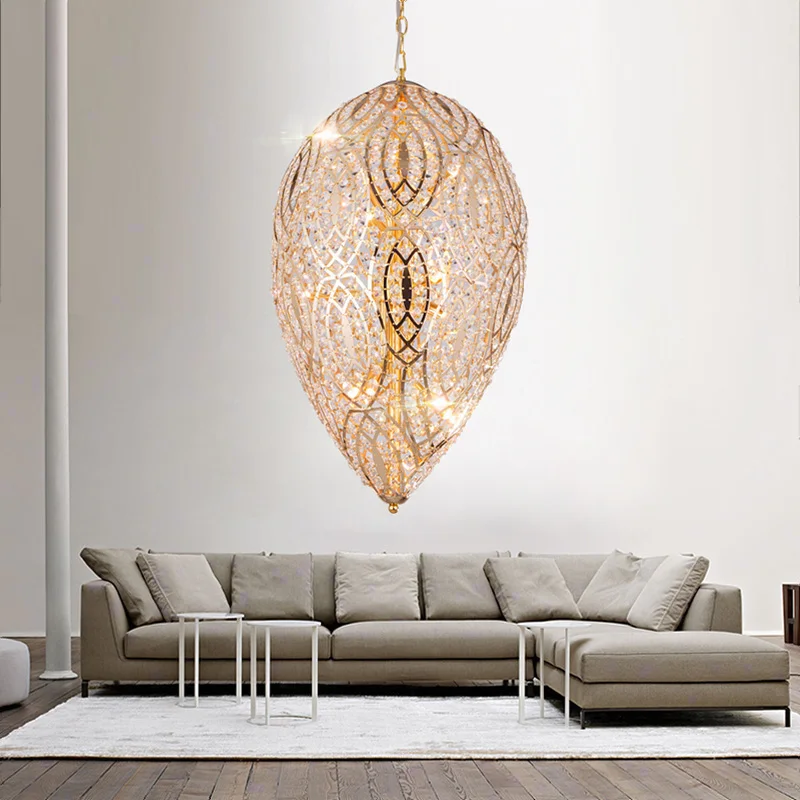 

Post-modern Nordic pendant lights Art Deco restaurant living room pendant lamp clubhouse hotel dinosaur egg crystal hanging lamp