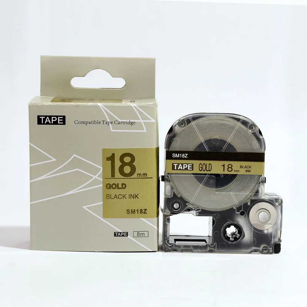 

Free ship 3PK/lot KINGJIM SM18ZW black on Gold for labelworks SM18ZW compatible for LW-300 LW-400 labelling maker label tapes