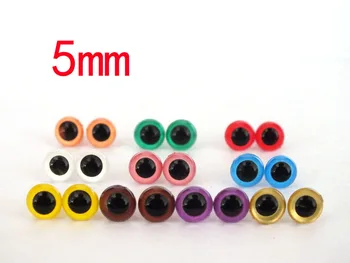 

1000pcs 5mm and 6mm 10 coloured safety eyes doll making safety eyes- crochet knit toys doll eyes coloured Wholesale toy eyes