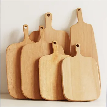

Hot Sale Wood Pizza Chooping Blocks New Style Bread Board Kids Fruit Salad Cutting Board Wooden Pastry Plate Baking Tools