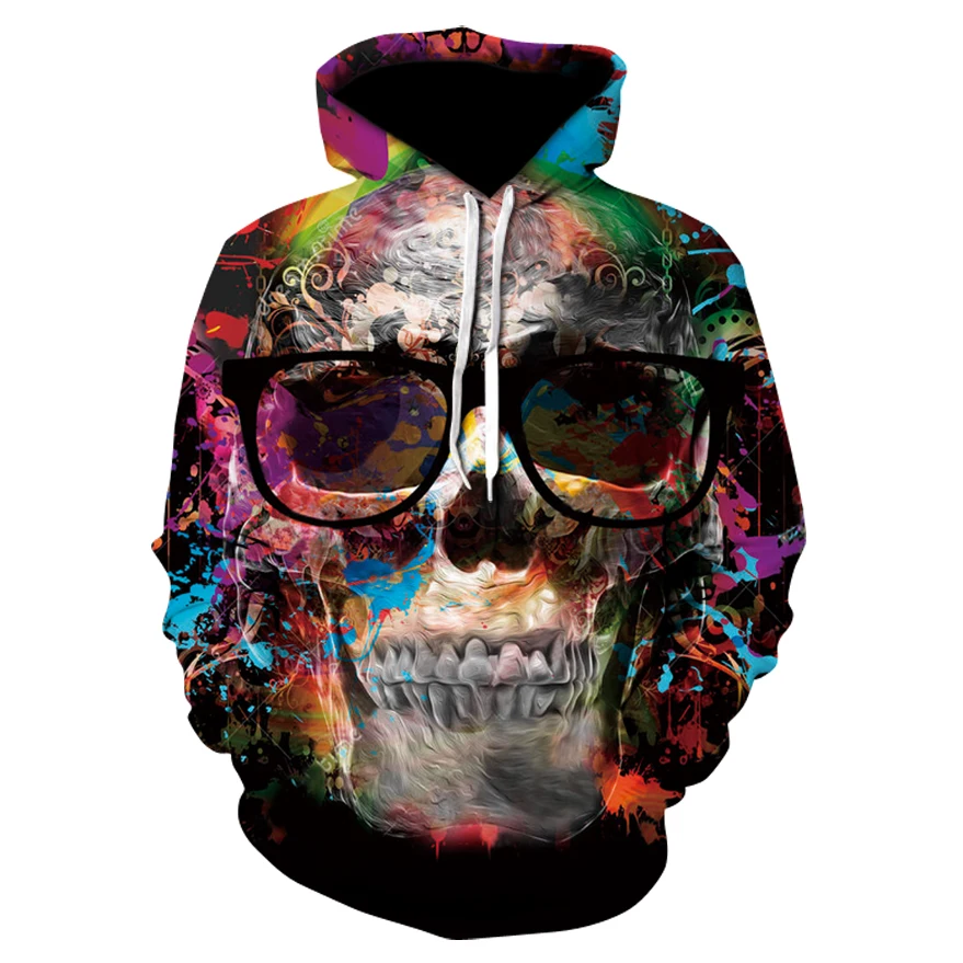 

New The skeleton Hoodies 3D Sweatshirts Men Women Hooded Loose Tracksuits Autumn Winter Coat Streetwear Jackets Hoodie