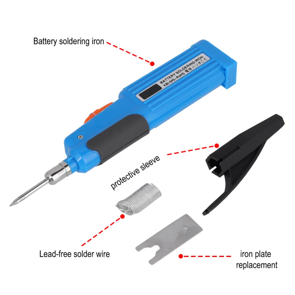 1 компл. KBI-645 6 Вт 4,5 В 17,5 см/6.89in Батарея паяльник Беспроводной Электрический припой инструменты