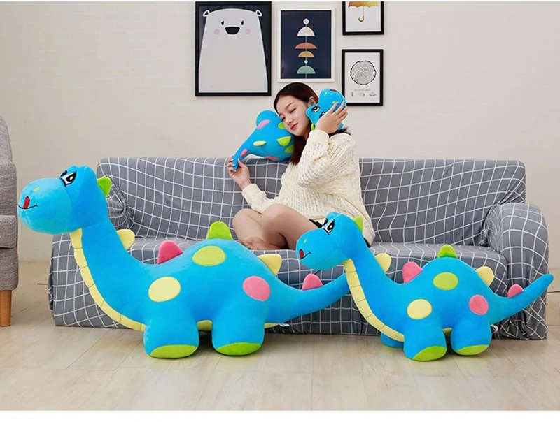 Dorimytrader 2018 lovely soft cartoon dinosaur plush toy stuffed anime dinosaurs doll amimals sofa pillow baby gift DY61923 (18)