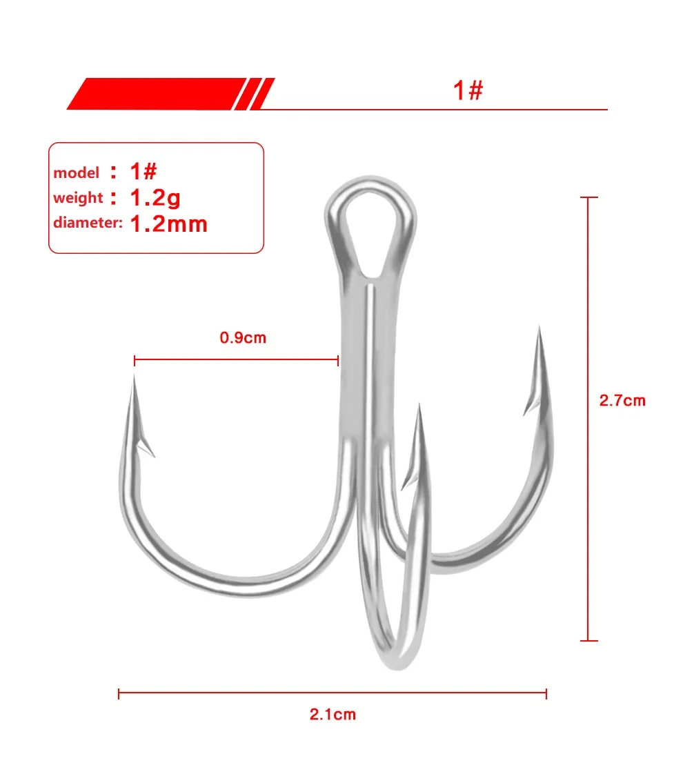 5 шт./лот колючий белый никель три якорных крючка девять спецификаций рыболовный крючок Высокоуглеродистая сталь тройные опрокинутые крючки