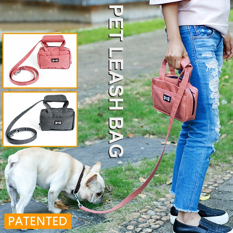 

JORMEL Pet Dog Leash Bag Dog Walking Leash with Functional Carrier Bag Set for Poopbag or Treat Bag Out Storage Bag