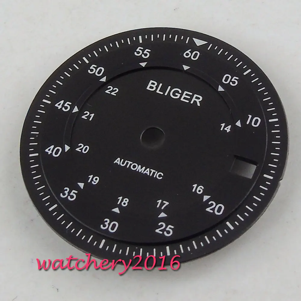 Мм 28,5 мм Bliger черный циферблат часы циферблат подходит MingZhu 2824 Miyota 82 движение