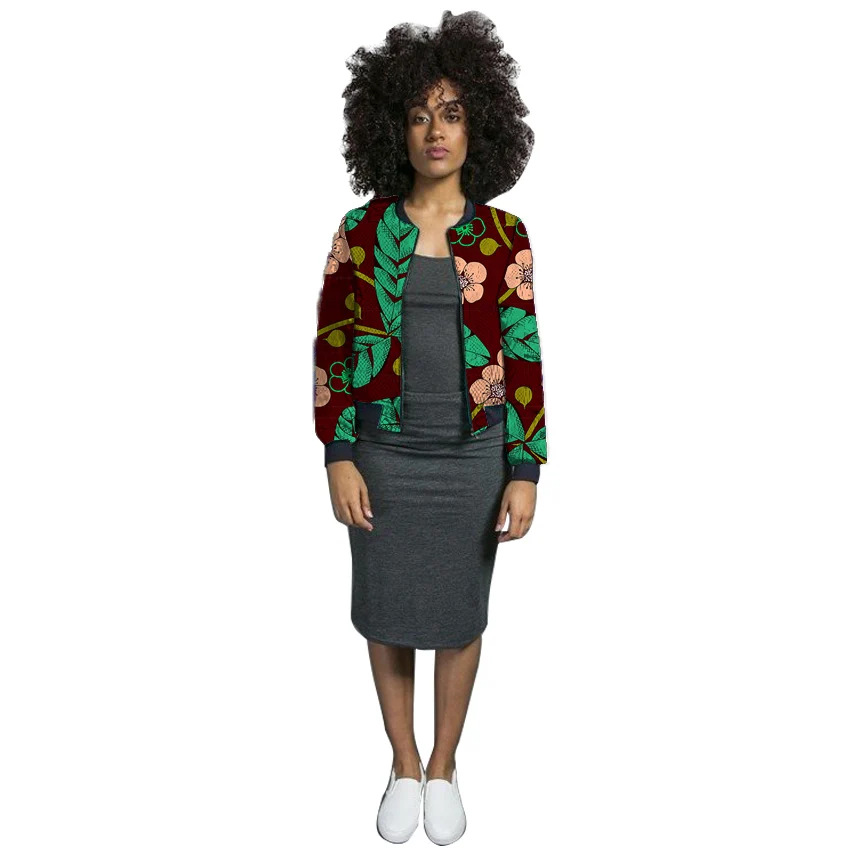 Модная африканская куртка-бомбер с принтом Дашики, Женская Короткая Толстовка с карманами на молнии, повседневный обрезанный свитер, одежда - Цвет: Лаванда