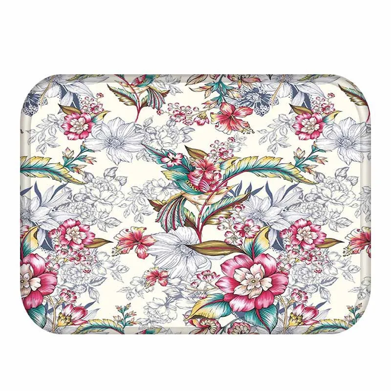 New Fashion Welcome Floor Mats Plant Flowers Bird Printed Bathroom Kitchen Rug Front Doormats For Living Room Anti-Slip Tapete