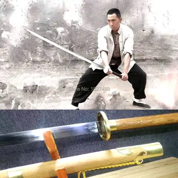 

HIGH QUALLTY T1095 STEEL SHARP PEAR WOOD HANDMADE CHINESE FIGHTING SWORD MIAO DAO