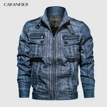 CARANFIER 6XL мужская куртка из ПУ кожи пальто осень приталенная искусственная кожа мотоциклетные куртки мужские пальто брендовая одежда пальто