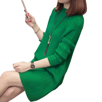 

IOQRCJV Womens Winter Long Sweater Dresses 2018 Long Sleeve Knitted Women Sweaters And Pullovers Female Jumper Tricot Tops F125