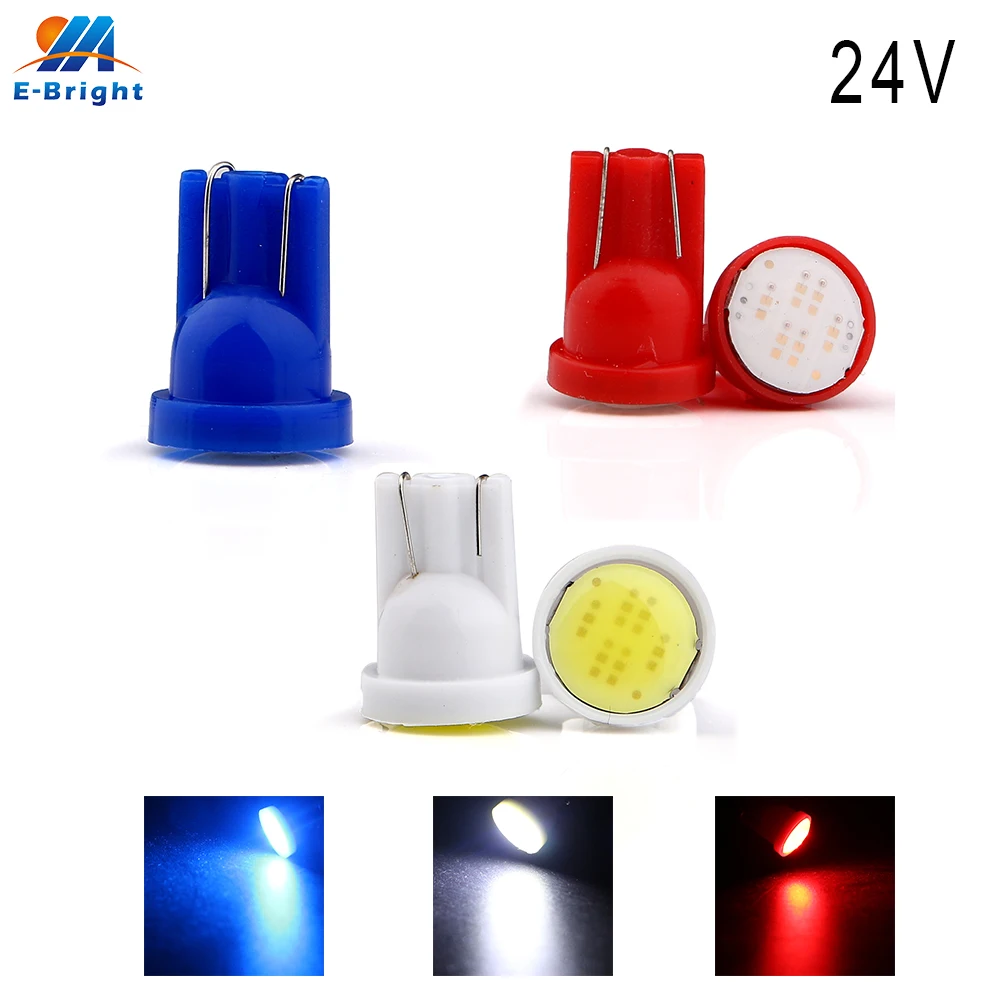

50/200/1000 Pcs 24V T10 COB 2W 194 W5W 6 Led 168 White High Power LED Car Door Headlight Indicator Reading Driving Light BulbS