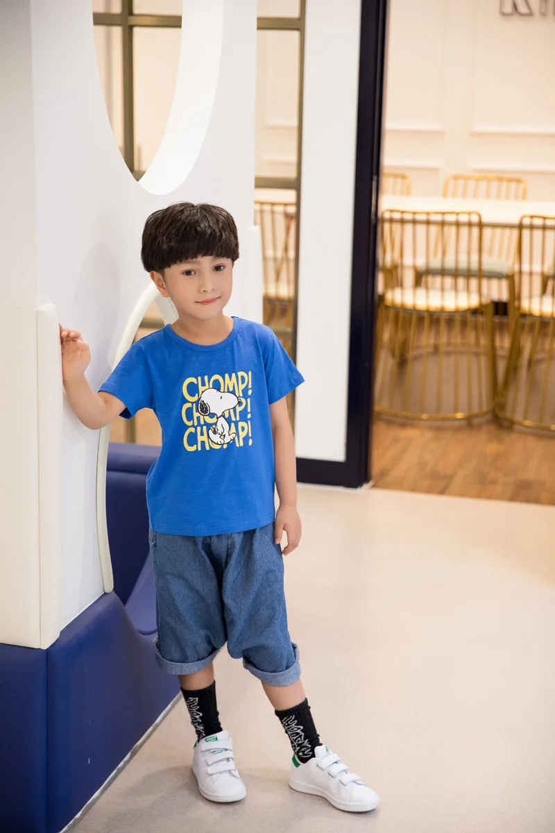 Cartoon Print Kids Boys Girls Summer Casual Tops Tshirt Children Fashion Cool Tops Tees Toddler Baby T-shirt for 2 3 4 6 8 Year