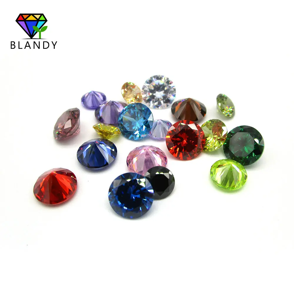 

50pcs/lot 3.0~20mm 5A Grade Round Brilliant Cut White, Violet, Olive, Purple, Black, Pink Cubic Zirconia Stone Loose CZ Gems