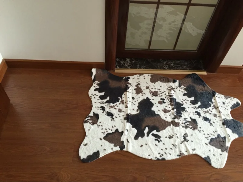 3 Piece Cow Print Rug Zebra Faux Fauskin Alfombra Blanca Area Rug