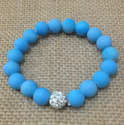 

New Candy-coloured Grinded Bead Multi-colour Elastic Bracelet in 2019 Fashion, Simple and Popular Baitao Style Bracelet