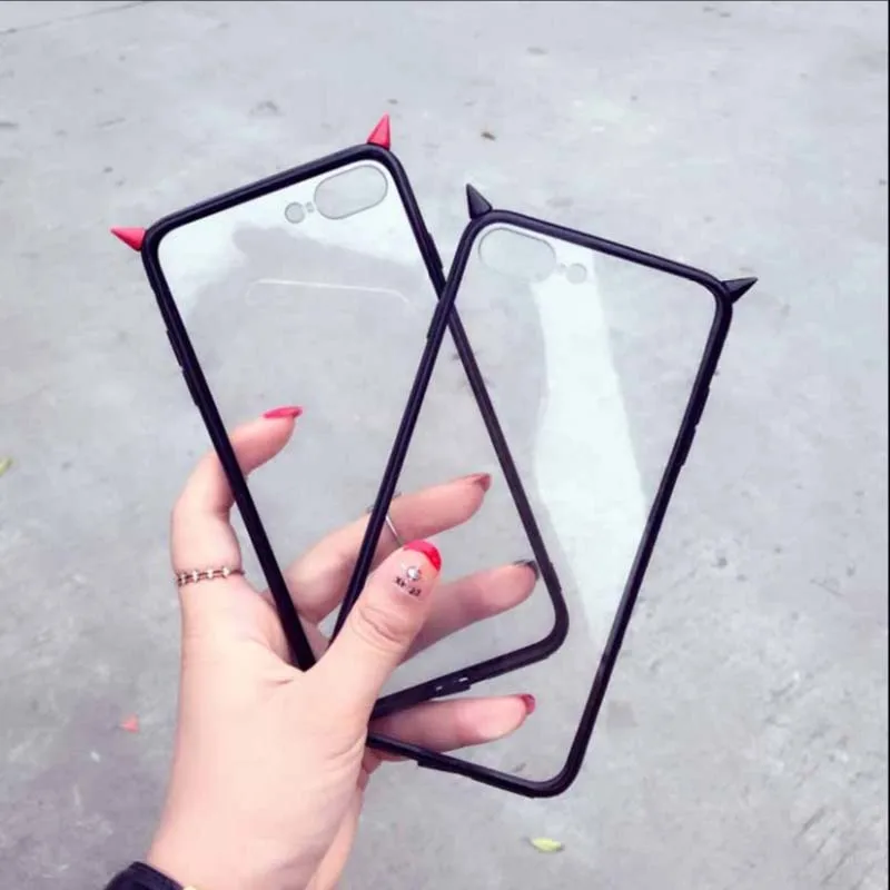 Little devil Phone Case for iPhone 6 6P  TUP  Transparent phone case  for iphone7 8 Simple Phone Case iPhone X XS XR