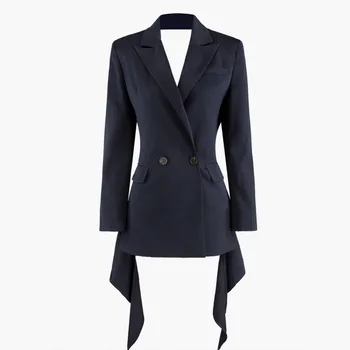 

DEAT 2020 new summer and autumn fashion backless bandage single breasted tassels full sleeves short jacket WH52017L