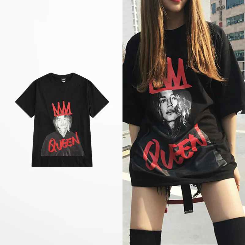 

Retron Punk Dance High Street Men T Shirt Hip Hop Skateboard Harajuku Vintage T-shirt M Queen Print Drake Souls Trasher Top Tee