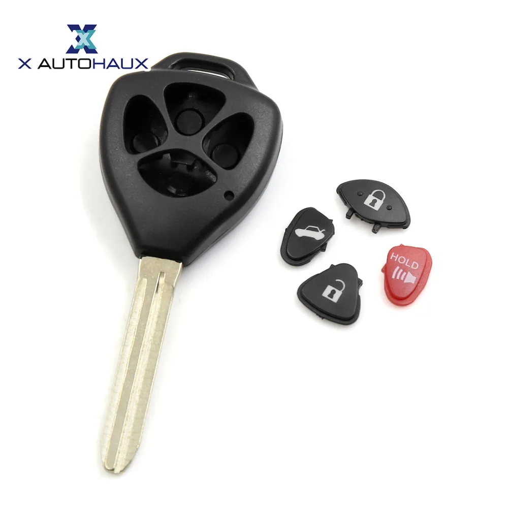 

X AUTOHAUX HYQ12BBY GQ4-29T 4 Buttons Uncut Key Remote Case Shell Replacement For Toyota RAV4 2006 2007 2008 2009 2010