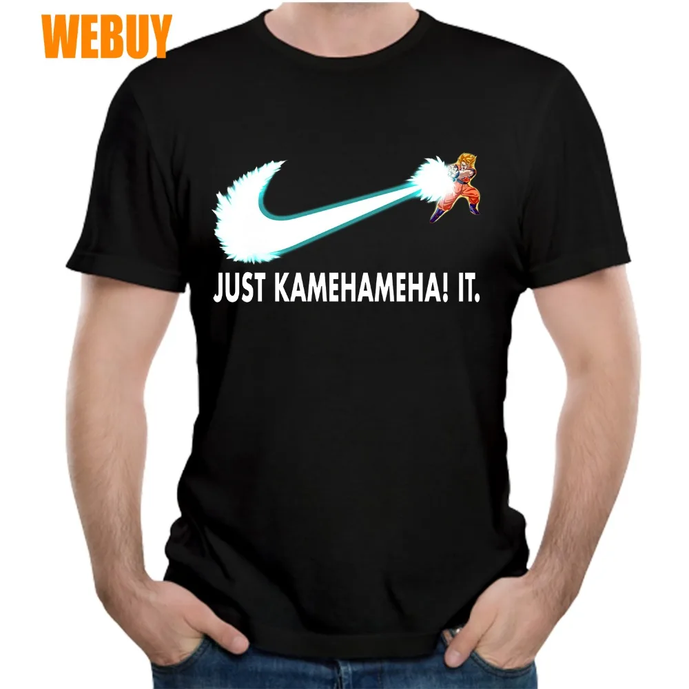 

Crewneck Dragon Ball Z T Shirt Just Kamehameha It Goku Tees Super Saiyan Custom Desgin Tee For Men 3D Print T Shirt