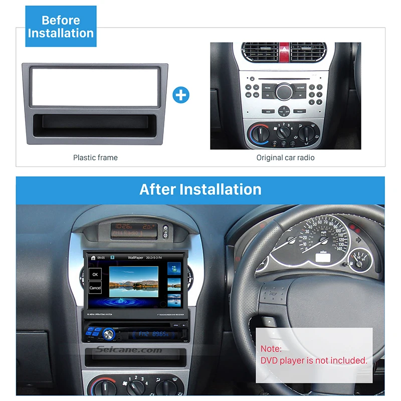 Seicane 1 Din Ʈ ŰƮ ڵ   þ, 2004-2009 OPEL Agila Astra (G) Meriva Signum Tigra   г DVD ÷̾