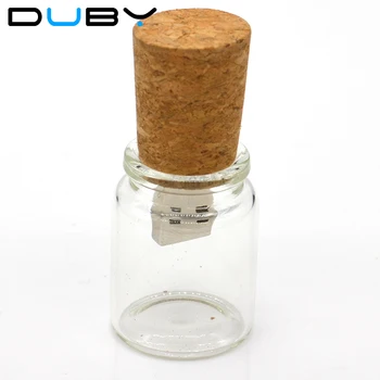 

Fashion Wishing bottle Pendrive 64GB 32GB 16GB 8GB 4GB Hot Glass Drif Usb flash Pen drive wood plug Flash U disk gift