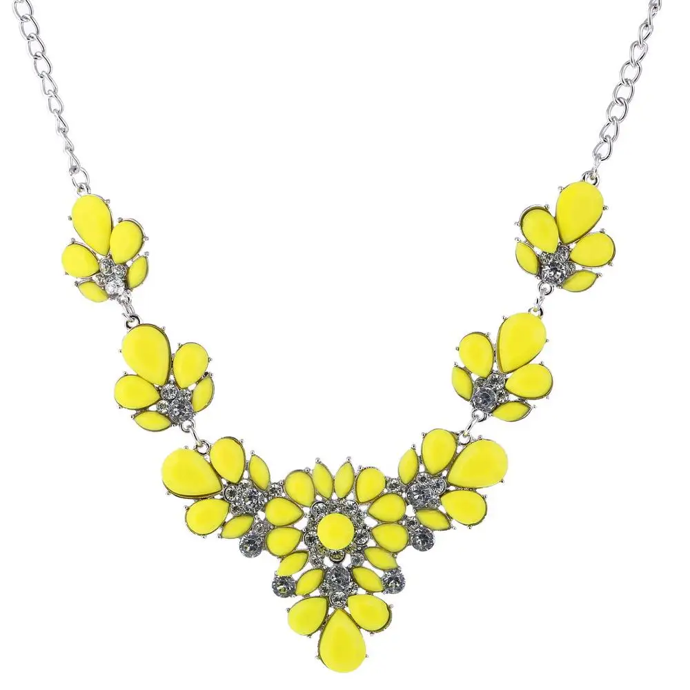 MINHIN, женское массивное ожерелье-чокер с кристаллами, много цветов, синтетические драгоценные камни, ювелирные изделия, свадебное короткое дизайнерское ожерелье-воротник - Окраска металла: 1117