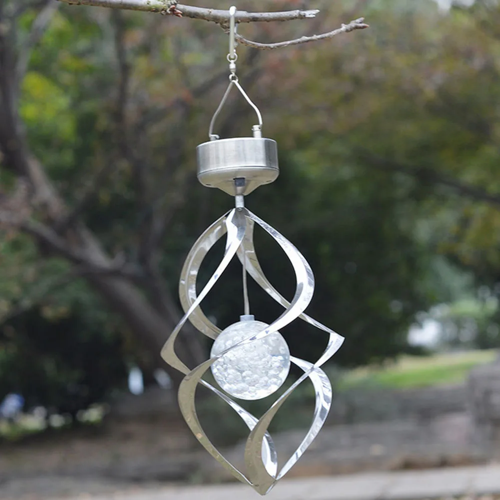 

Solar Powered LED Light Wind Chimes 7 Colour Spinner Hanging Spiral Decoration For Courtyard Garden DAG-ship