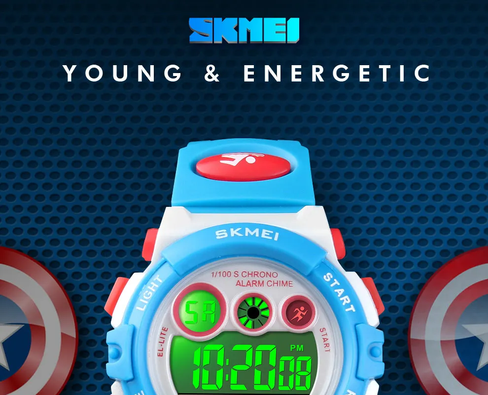 SKMEI 1451 Youngster детские цифровые наручные часы 50 м водонепроницаемые электронные наручные часы для мальчиков и девочек с подсветкой