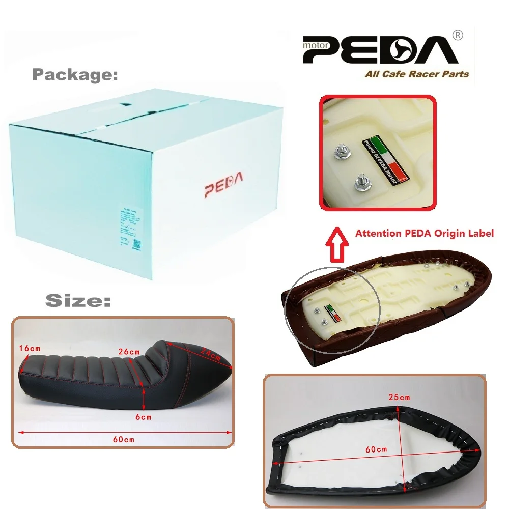 A9 PEDA Кафе Racer Seat A Hump 60 см черный для HONDA CG YAMAHA SR мотоциклетные винтажные кожаные