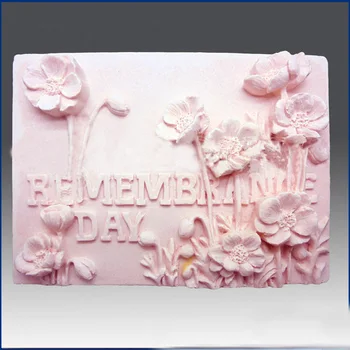 

Silicone Mold Soap Mould Silicone Soap Chocolate Mould Polymer Clay Cold Porcelain Remembrance Day Silica Gel Flowers PRZY 001