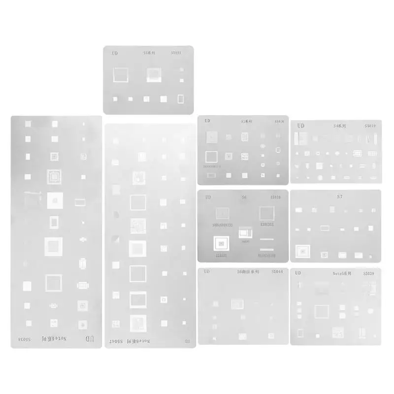 

9pcs/set IC Chip BGA Reballing Stencil Kits Mobile Phone Solder PasteTin Solder Template for Samsung