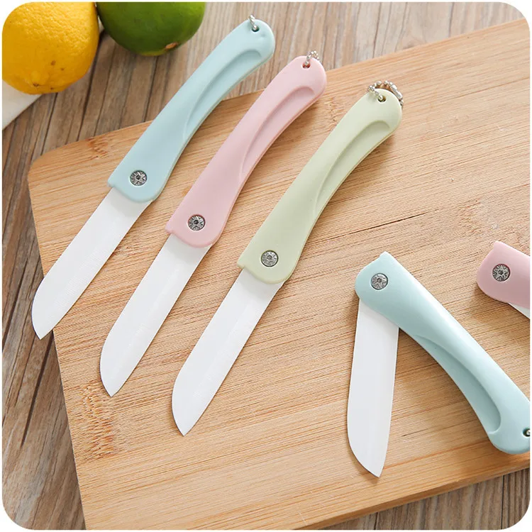 The latest popular ceramics Foldable Pocket Knife Mini Portable Folding Knife Fruit cutter Practical Camping Outdoor Supplies
