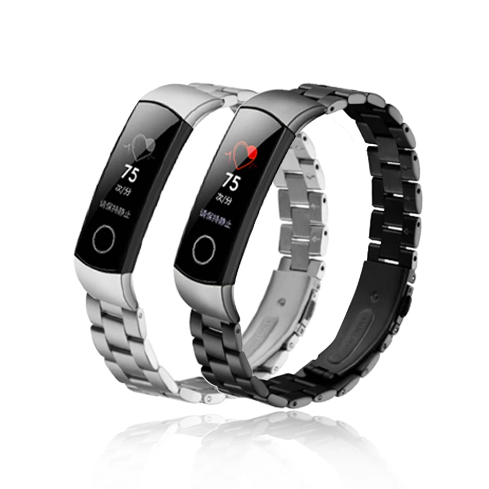 Hangrui браслет из нержавеющей стали Honor Band 4 ремешок для Honor Band 4 металлический ремешок для часов три бусины Рогатка Пряжка Застежка ремень