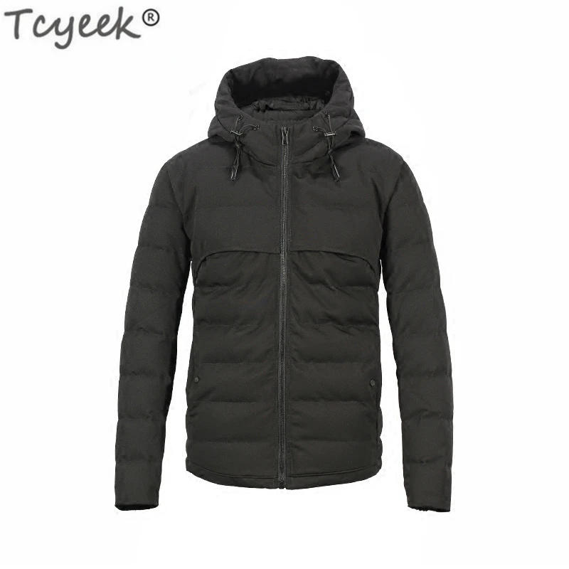 Зимняя мужская куртка Tcyeek 2020 черные толстые теплые пальто мужские с капюшоном