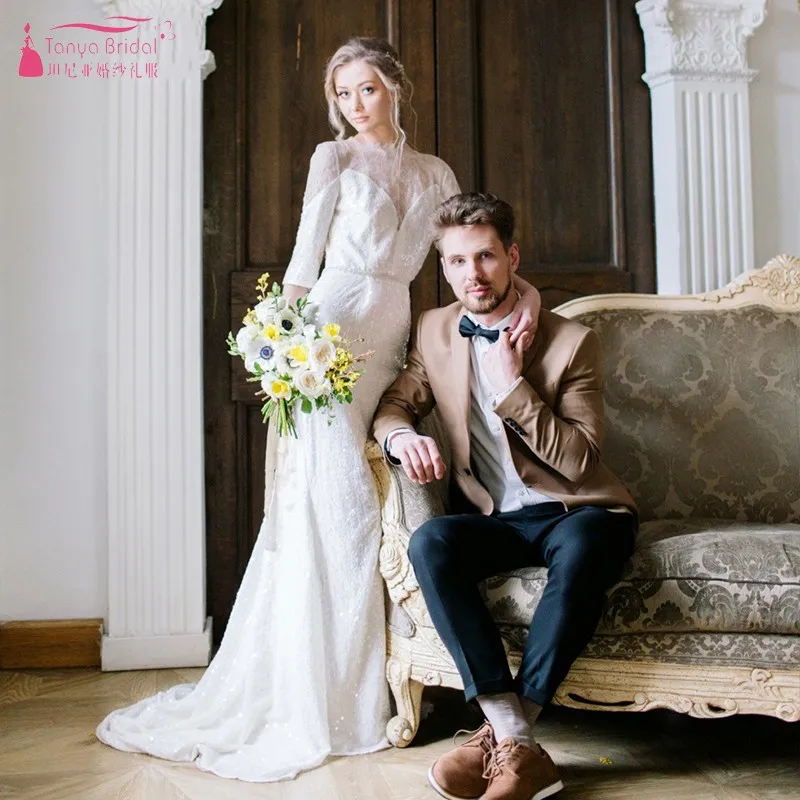 TANYA BRIDAL Новинка кружева 3/4 с длинным рукавом свадебные платья дешевого размера плюс причудливые Boho Dreamy Свадебные платья SS037