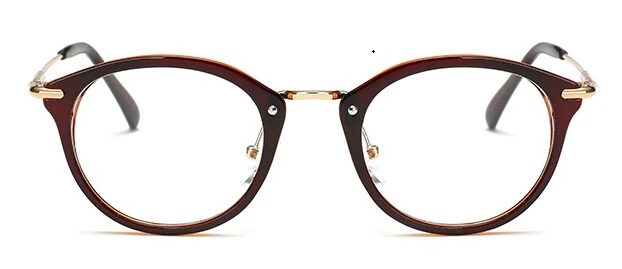 Новые модные женские очки, оправа для мужчин, оправа для очков, винтажные круглые прозрачные линзы, очки, оптическая оправа для очков - Цвет оправы: Tea