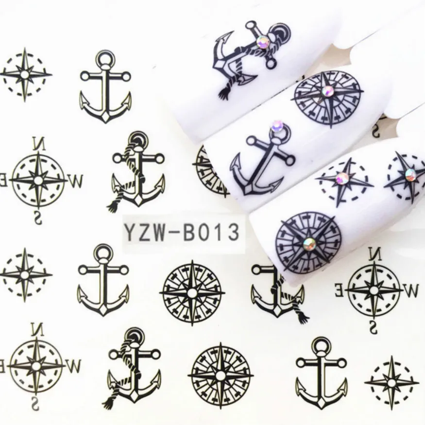 

2018 HOT Ship's Anchor 1pcs Nail Art False Tips Practice Display Transparent Natural and Black Color False Nail Tips Manicure
