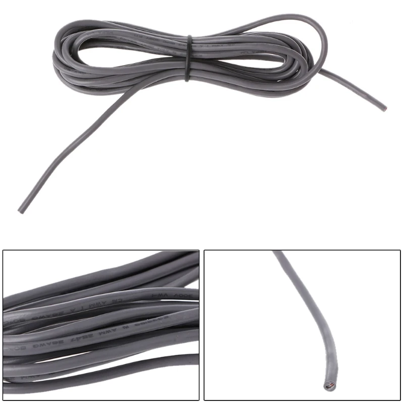 Grey Shielded 2-Conductor 26AWG Wire Guitar Pickup Lead Hookup Wire 9feet Length KI-5U87