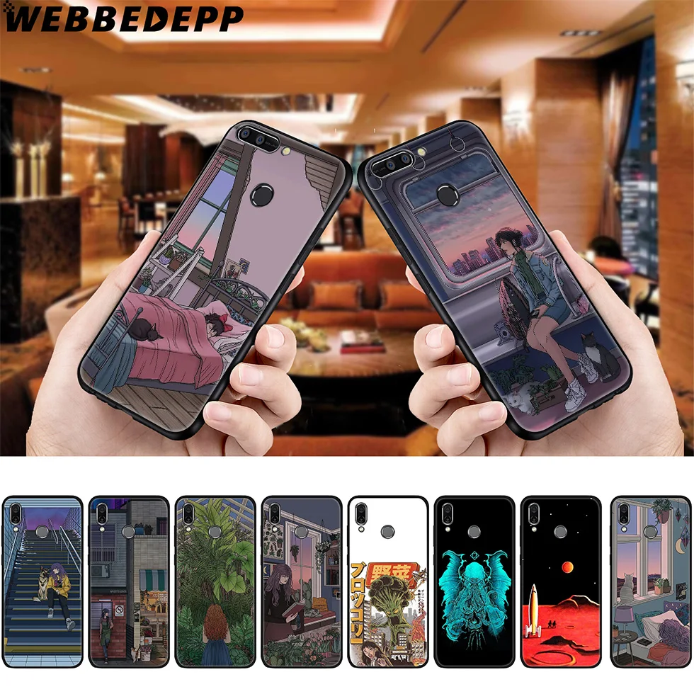 

WEBBEDEPP Amidst Silence Anime Soft Case for Huawei P8 P9 P10 P20 P30 Lite Pro P Smart Z Plus 2019 Y6 Prime 2018 2017 Lite Mini